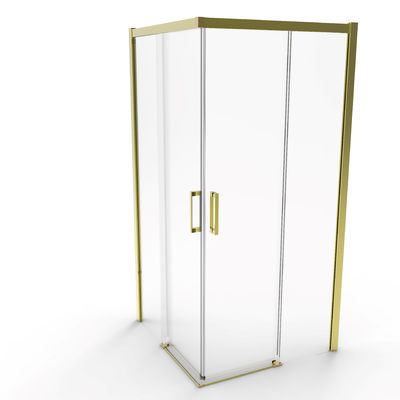 Aluminiowe titanowe szczotkowane podwójne drzwi przesuwne Drzwi narożne